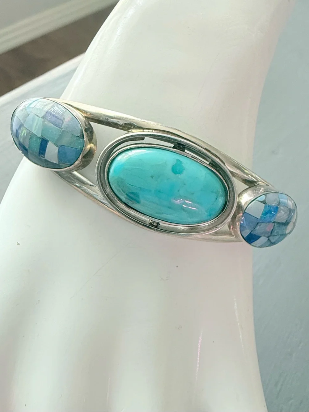 DTR Desert Rose Jay King 925 Sterling Silver Reversible Cuff Bracelet